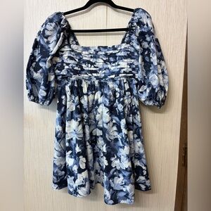 Abercrombie & Fitch Blue and White Floral Midi Dress